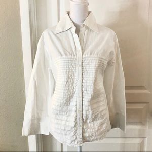 NWT Karen Hart white button up blouse